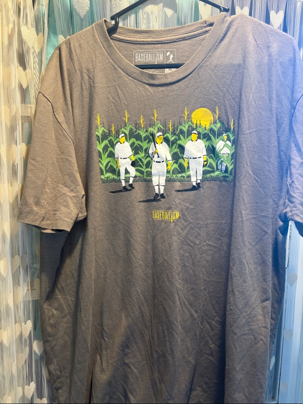 Baseballism x Field of Dreams Men's Sz XL Gray Short Sleeve Baseball Shirt